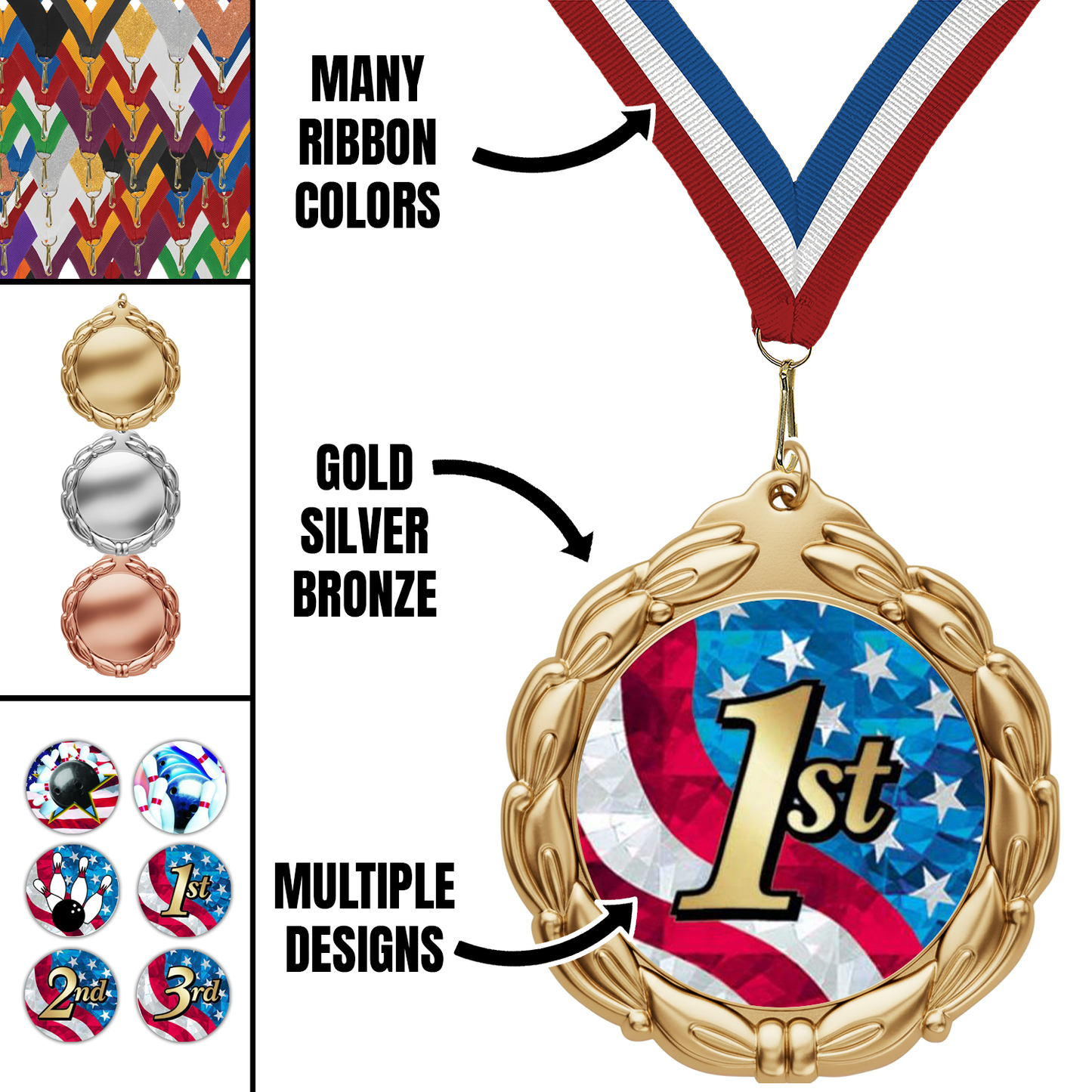 2 3/4" Value Series Bowling Mylar Medal