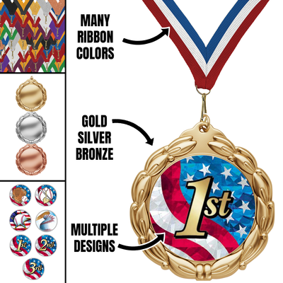 2 3/4" Value Series Baseball Mylar Medal