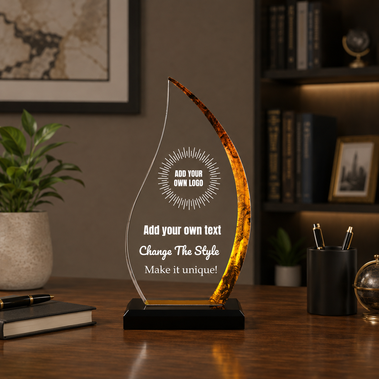 Design Your Own Acrylic Gold Flame Award