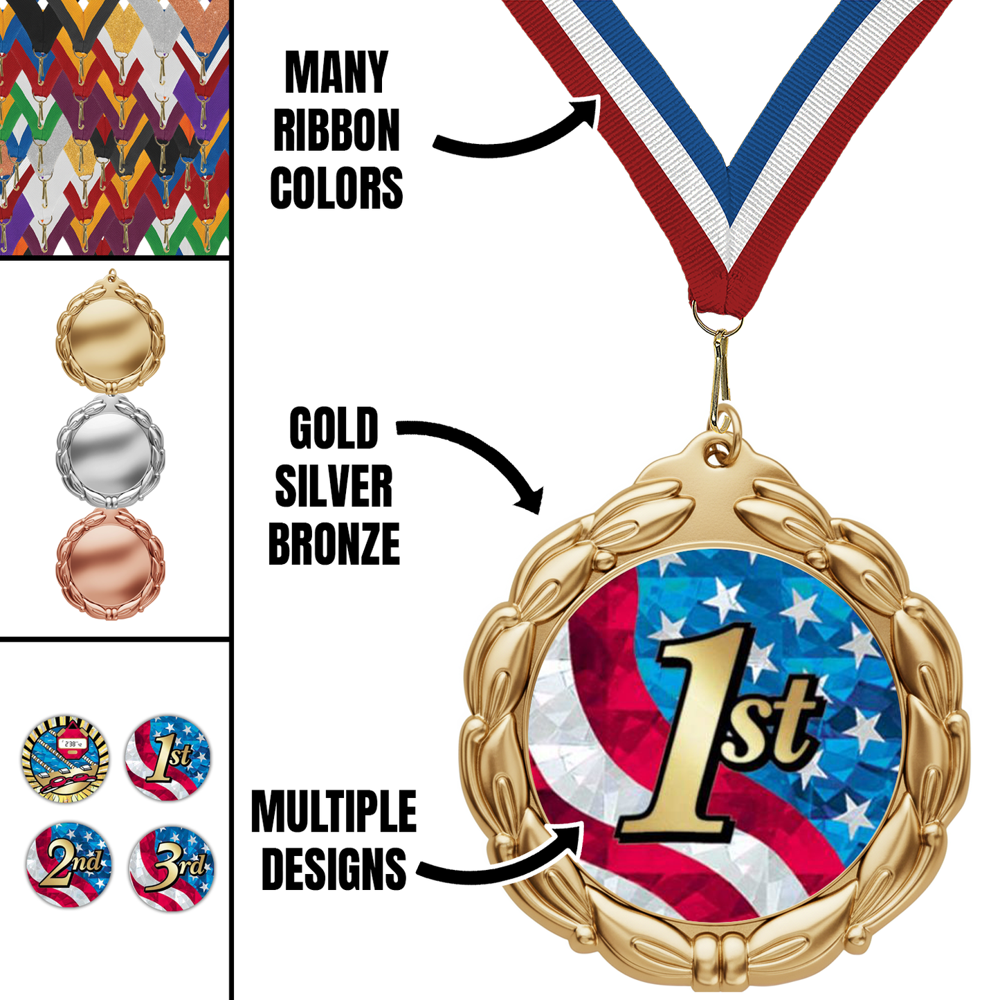 2 3/4" Value Series Swimming Mylar Medal