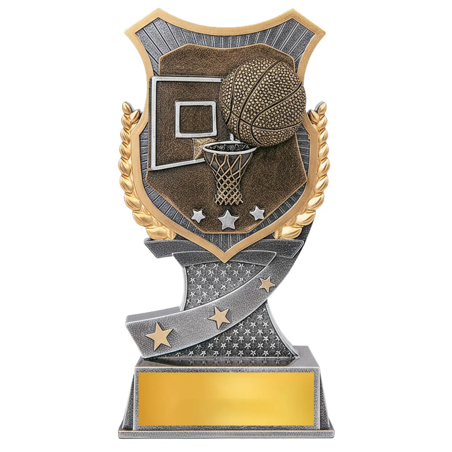 Basketball Shield Trophy - Basketball Award - 2 Sizes