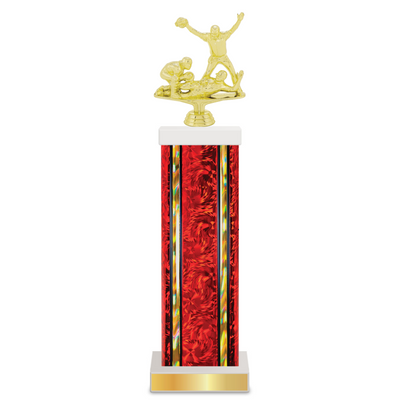 Personalized Baseball Column Trophy / Award 11"– 14" Custom Figurine & Plate