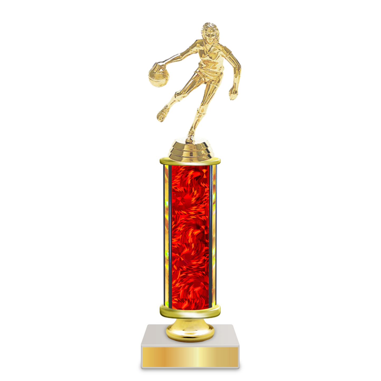 Personalised Basketball Column Trophy / Award 9"–12" Custom Figurine & Plate