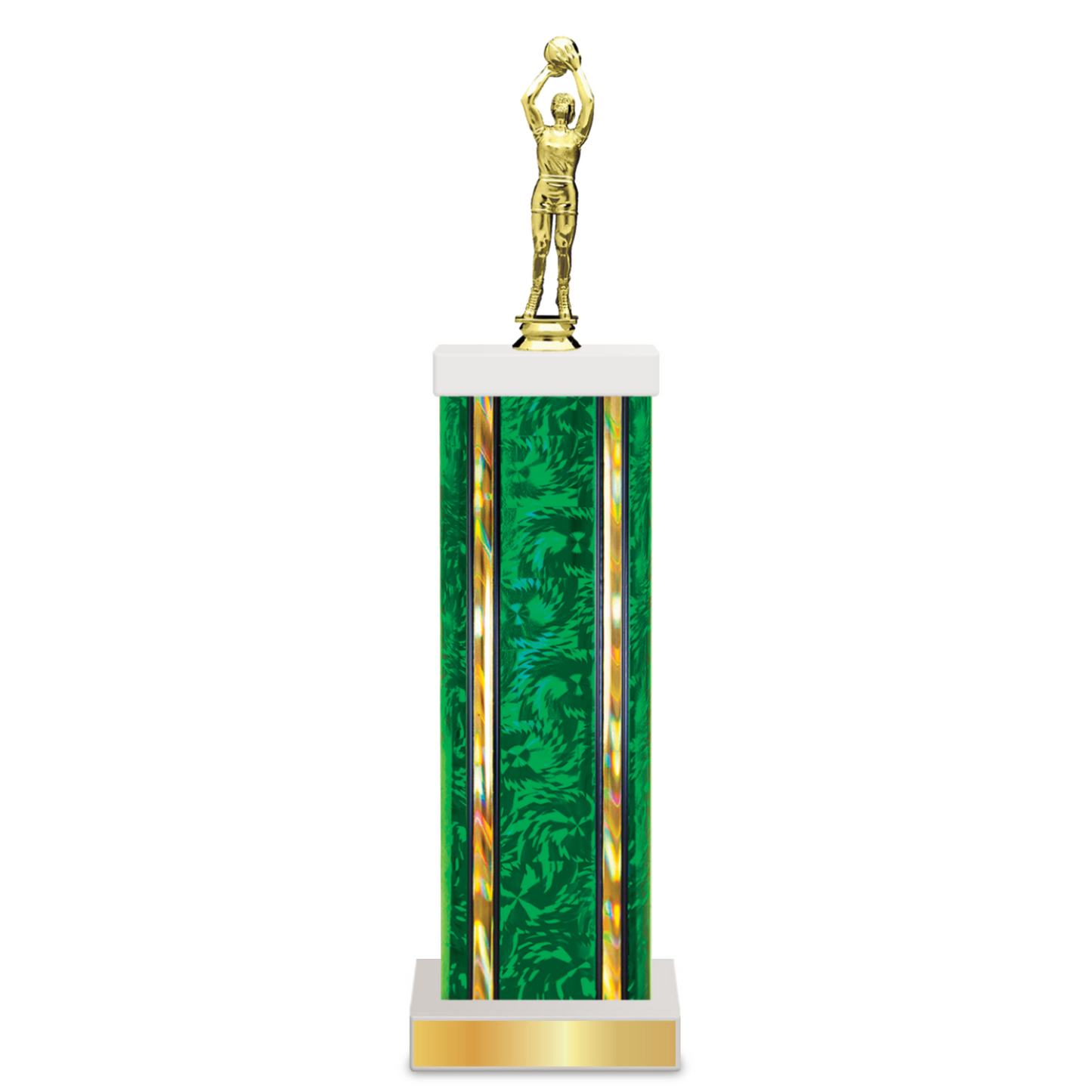Personalised Basketball Column Trophy / Award 11"–14" Custom Figurine & Plate