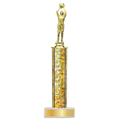 Personalised Basketball Column Trophy / Award 9 3/4"– 12 3/4" Custom Figurine & Plate