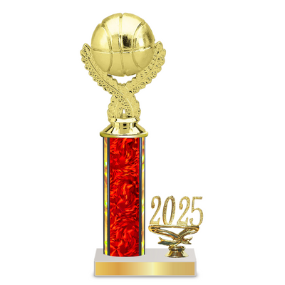 Personalised Basketball Column Trophy / Award 10"– 13" Custom Figurines & Plate