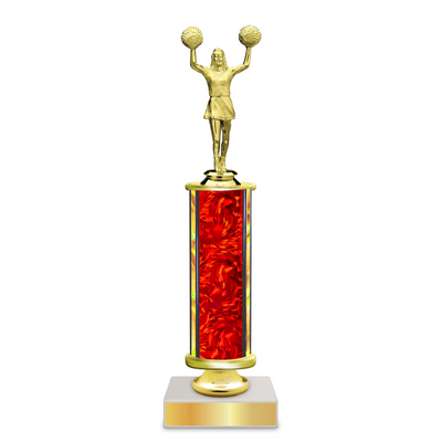Personalized Cheerleading Column Trophy / Award 9"–12" Custom Figurine & Plate