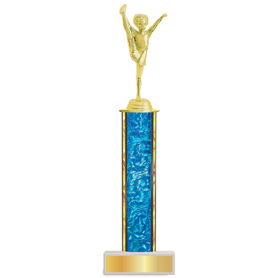 Personalized Cheerleading Column Trophy / Award 9 3/4"– 12 3/4" Custom Figurine & Plate