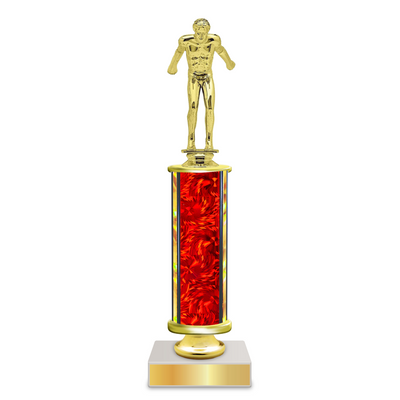 Personalized Swimming Column Trophy / Award 9"–12" Custom Figurine & Plate