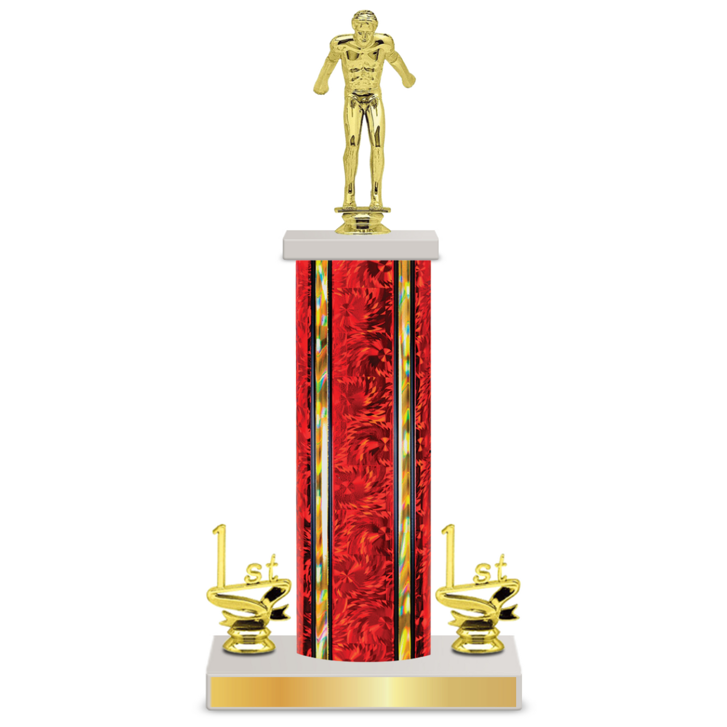 Personalized Swimming Column Trophy / Award 12"– 15" Custom Figurine & Plate
