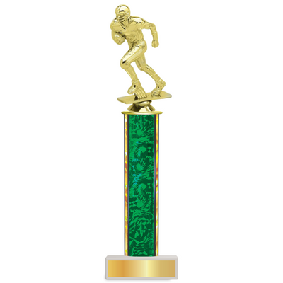 Personalized Football Column Trophy / Award 9 3/4"– 12 3/4" Custom Figurine & Plate