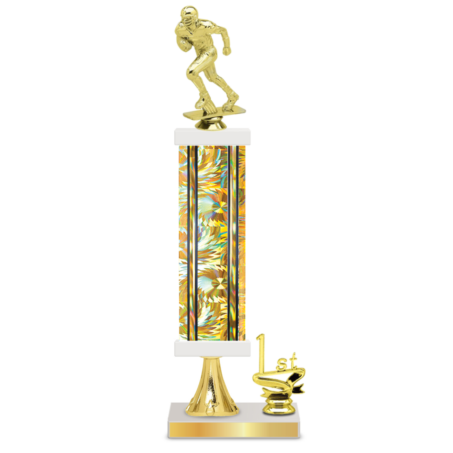 Personalised Football Column Trophy / Award 15"– 18" Custom Figurines & Plate