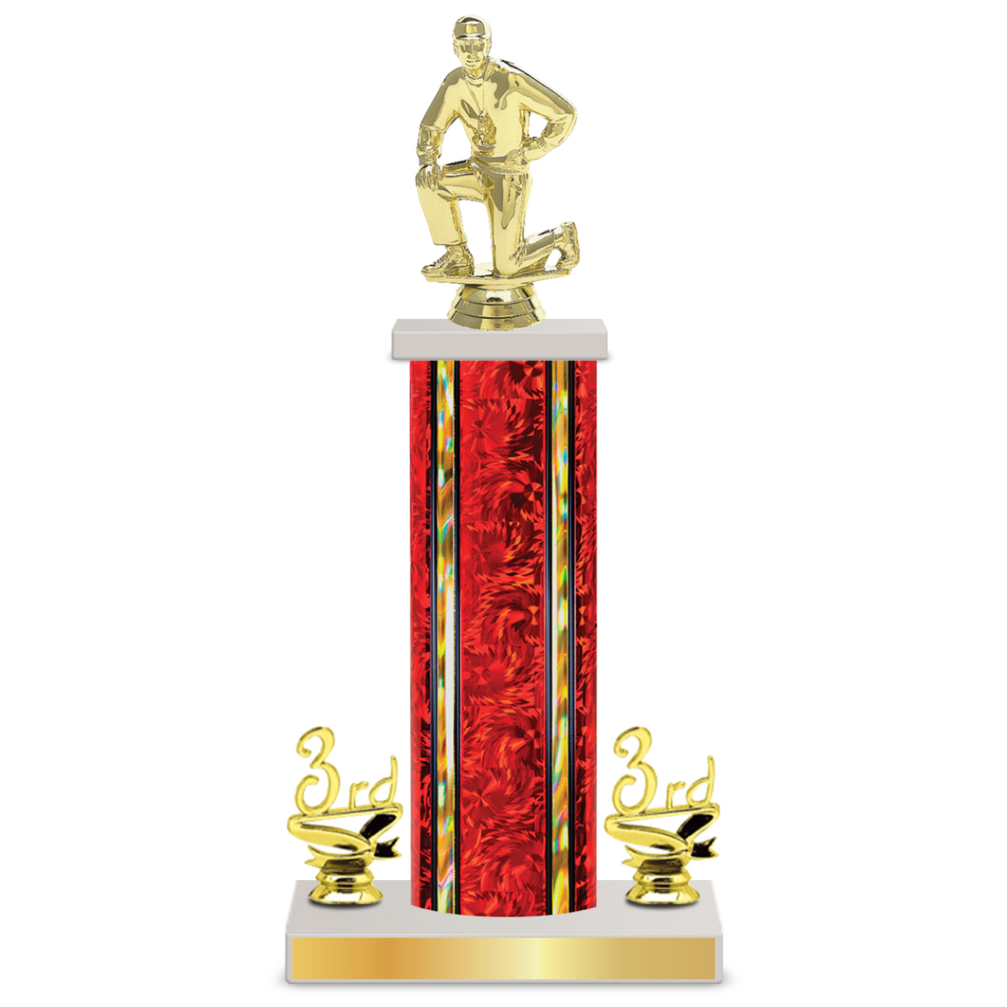 Personalised Football Column Trophy / Award 12"– 15" Custom Figurine & Plate