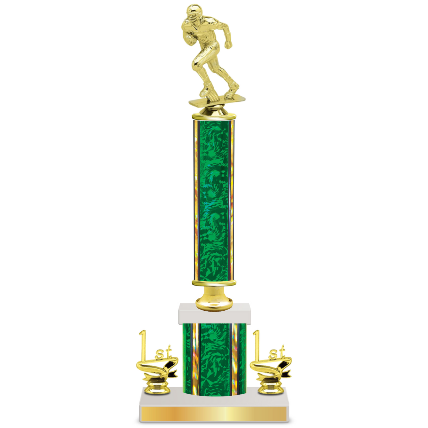 Personalised Football Column Trophy / Award 15"– 18" Custom Figurines & Plate