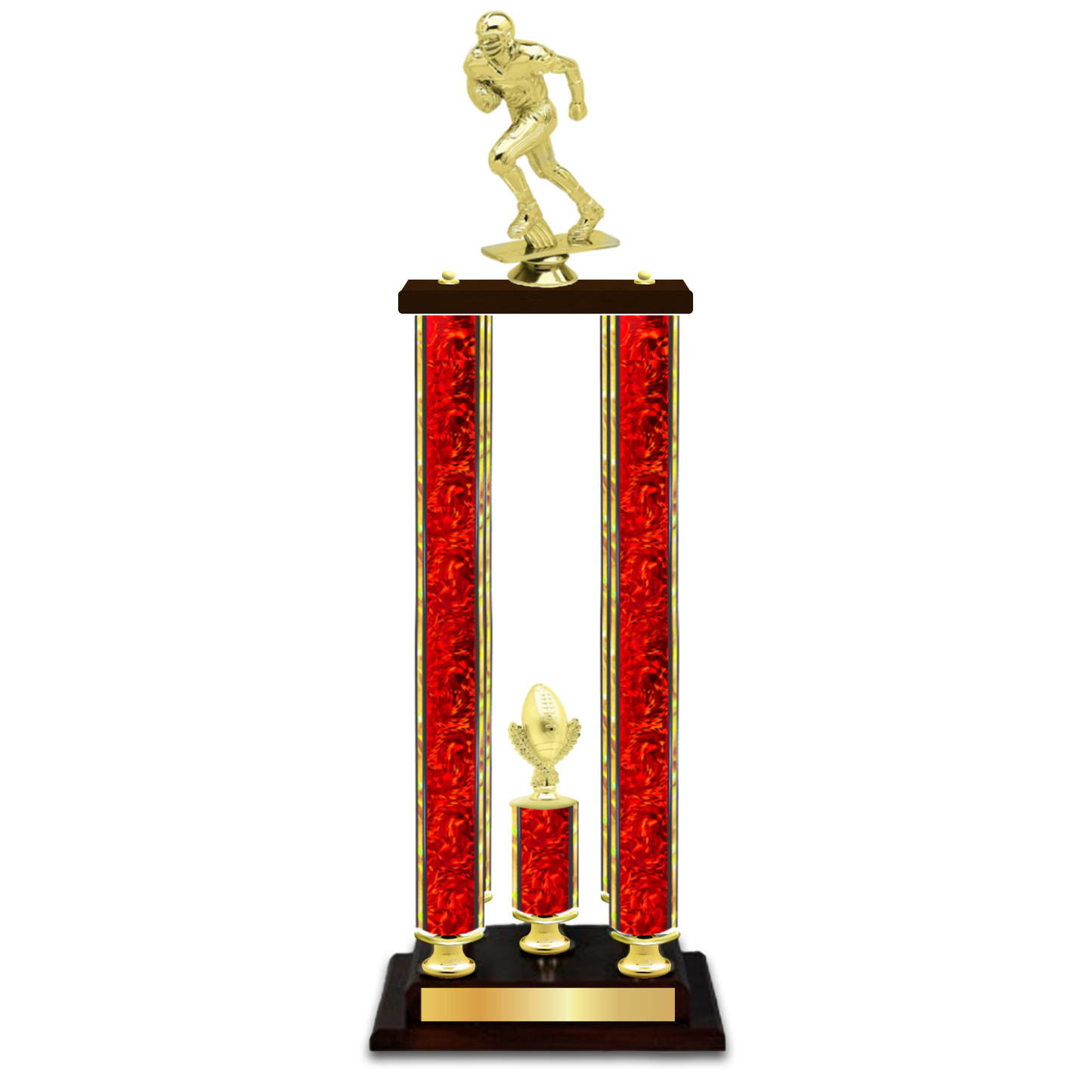 Personalised 4 Column Football Trophy / Award 34" – 38" Custom Figurines & Plate