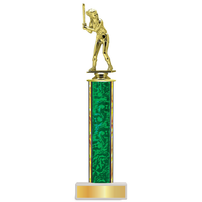 Personalized Softball Column Trophy / Award 9 3/4"– 12 3/4" Custom Figurine & Plate