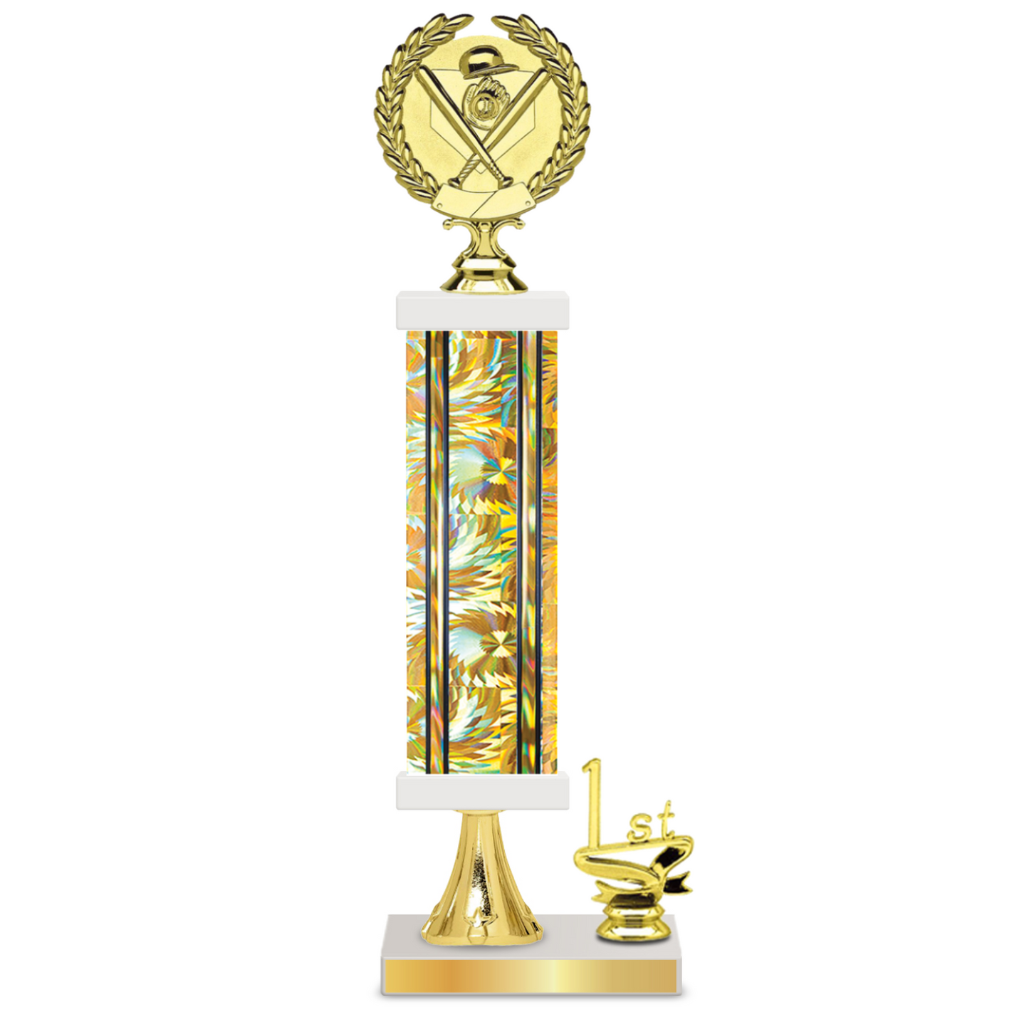 Personalised Softball Column Trophy / Award 15"– 18" Custom Figurines & Plate