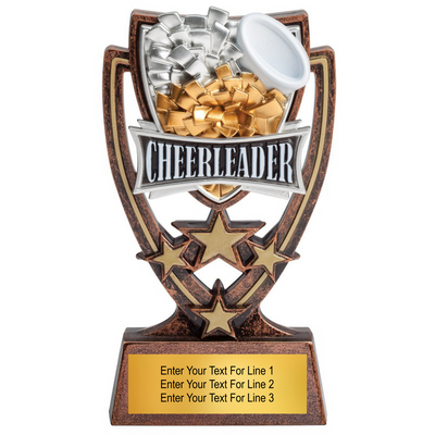 Cheerleading Trophy – 6″ Plastic Award for Clubs, Schools & Participation