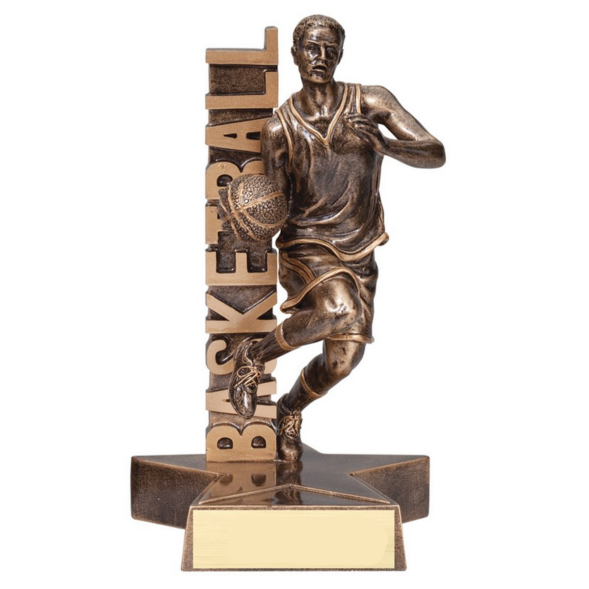Basketball Trophies - Season & Keepsake Awards, 6 1/2" & 8 1/2" Action Pose Resin Trophy - Male