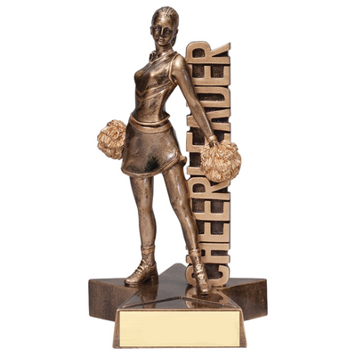 Cheerleading Trophies - Season & Keepsake Awards, 6 1/2" & 8 1/2" Action Pose Resin Trophy - Female