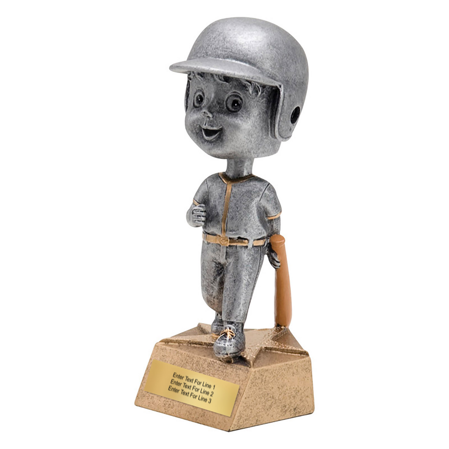 Baseball Trophy - 5.75" Baseball Bobble Head Trophy - Male