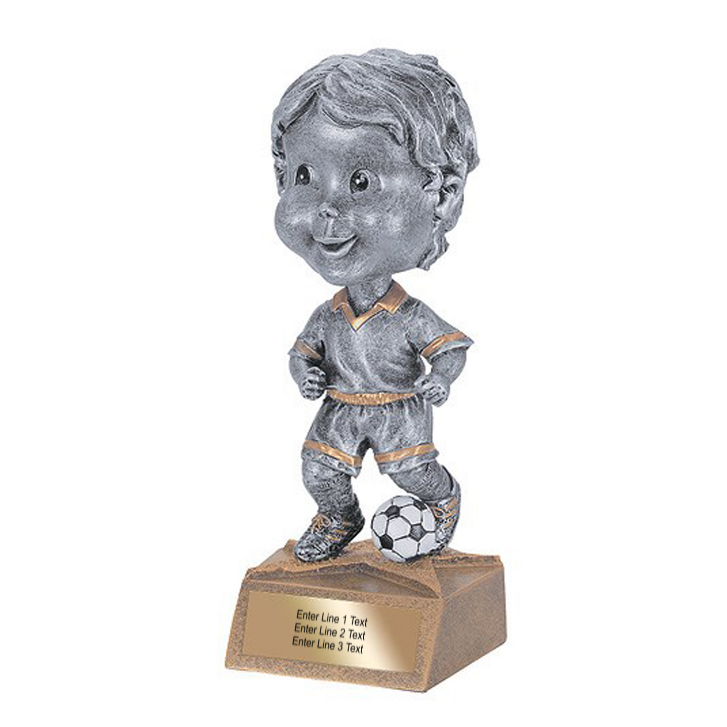 Soccer Trophy - 5.75" Soccer Bobble Head Resin Trophy - Male