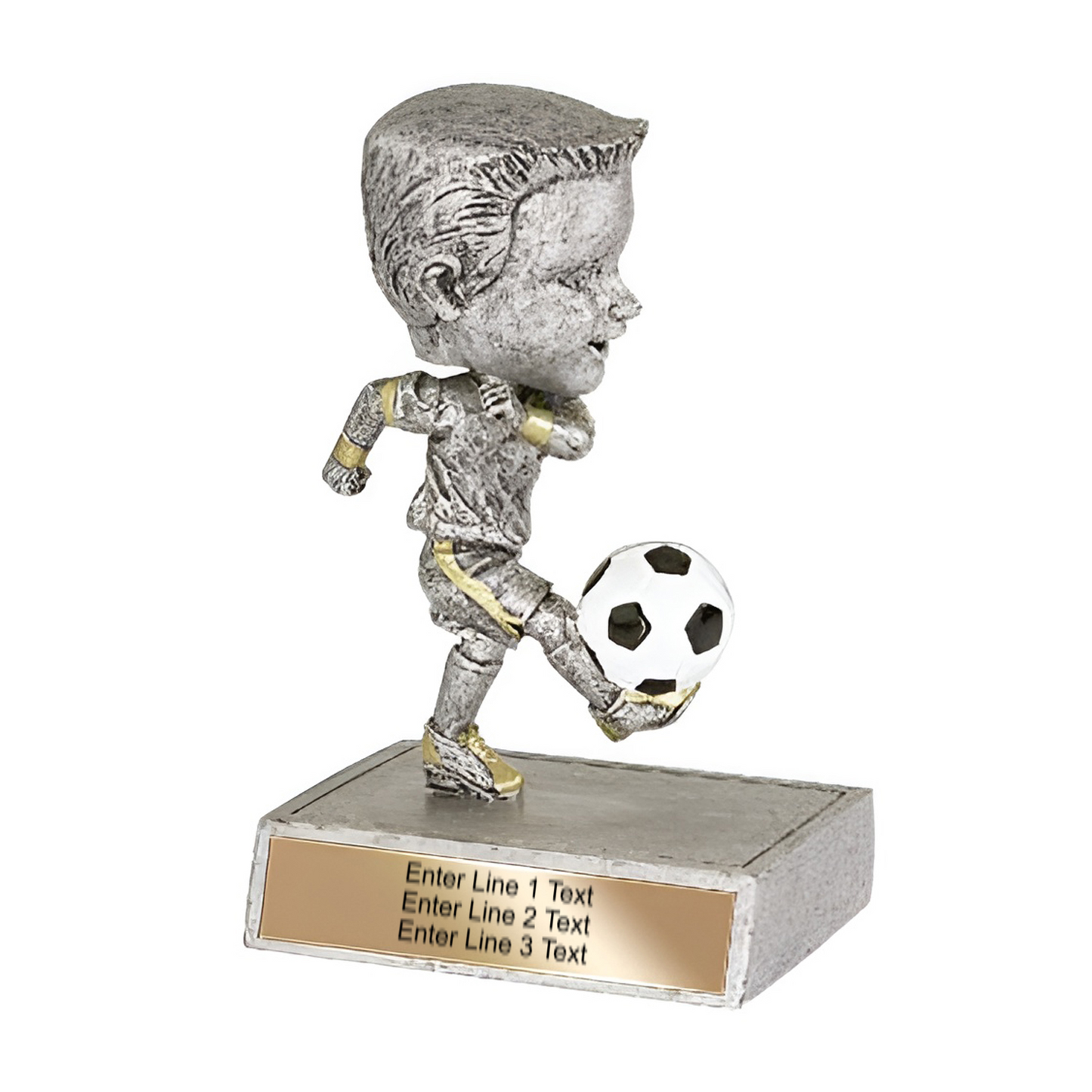 Soccer Trophy - 5.5" Soccer Bobble Head Resin Trophy - Male