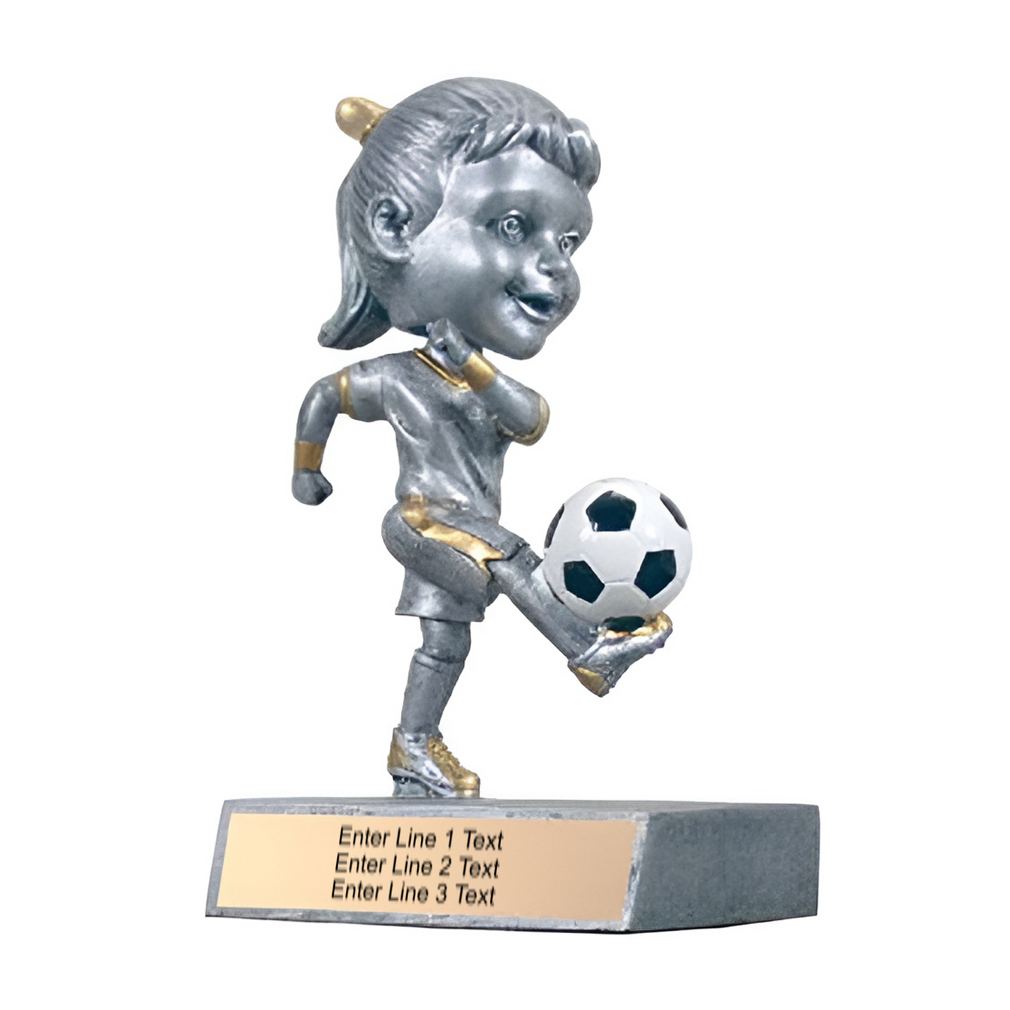 Soccer Trophy - 5.5" Soccer Bobble Head Resin Trophy - Female