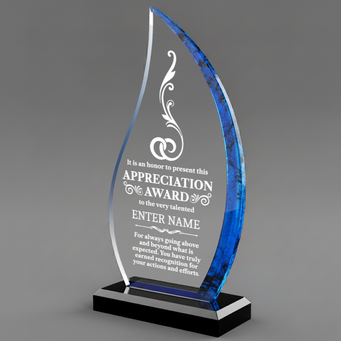 It Is An Honor To Present This Appreciation Award - Blue Flame Acrylic Award 9
