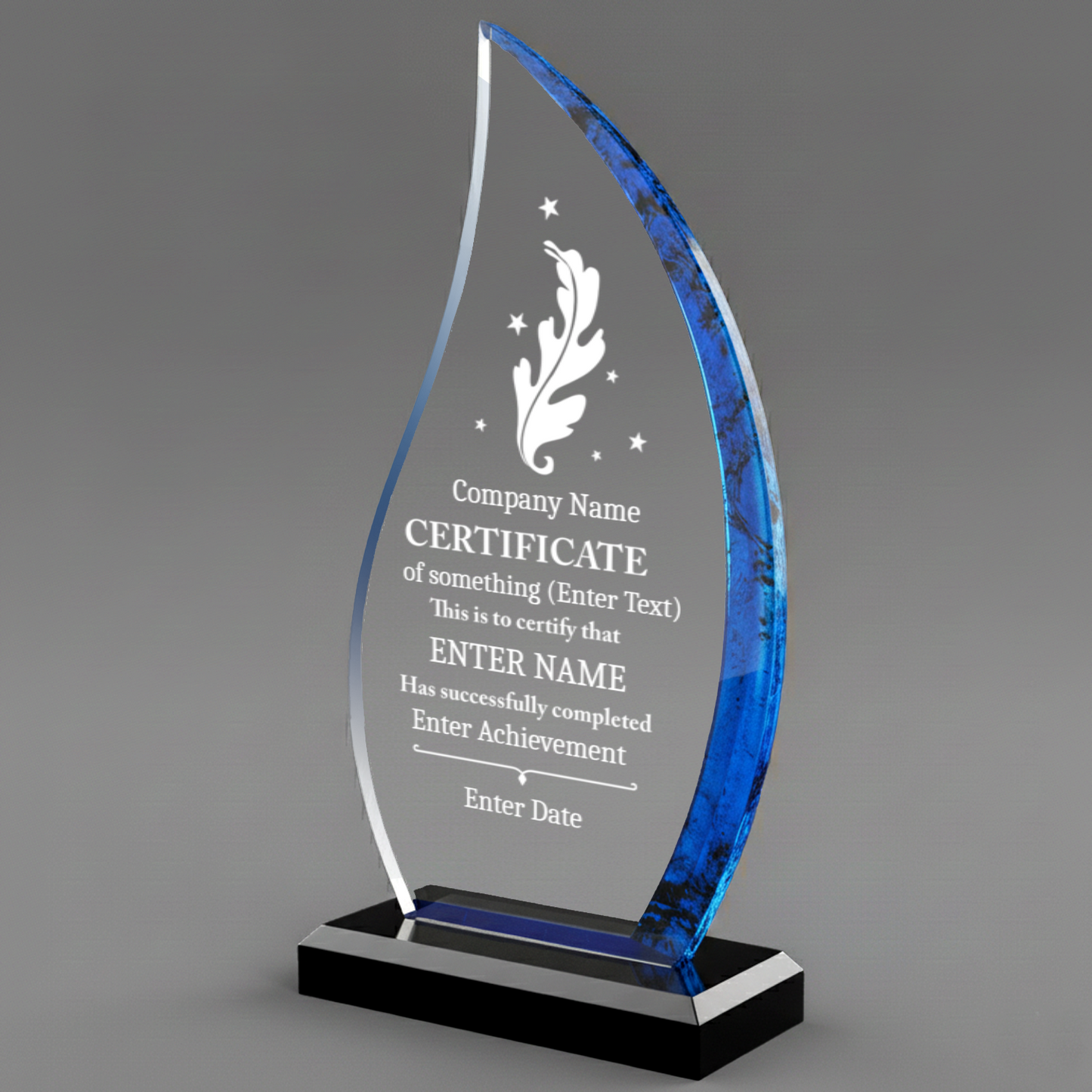 Achievement Award - Blue Flame Acrylic Award 9"