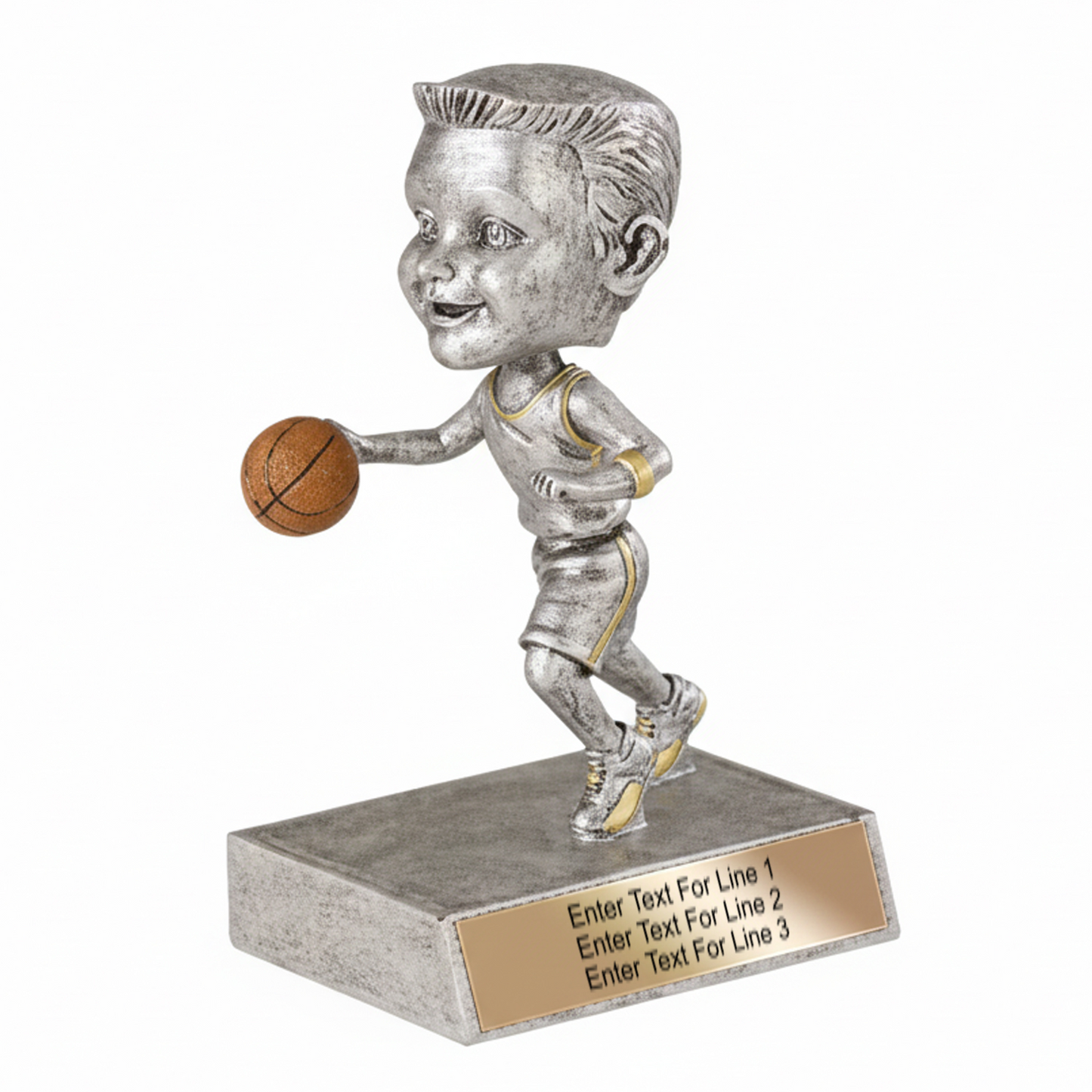 Basketball Trophy - 5.5" Basketball Bobble Head Resin Trophy - Male
