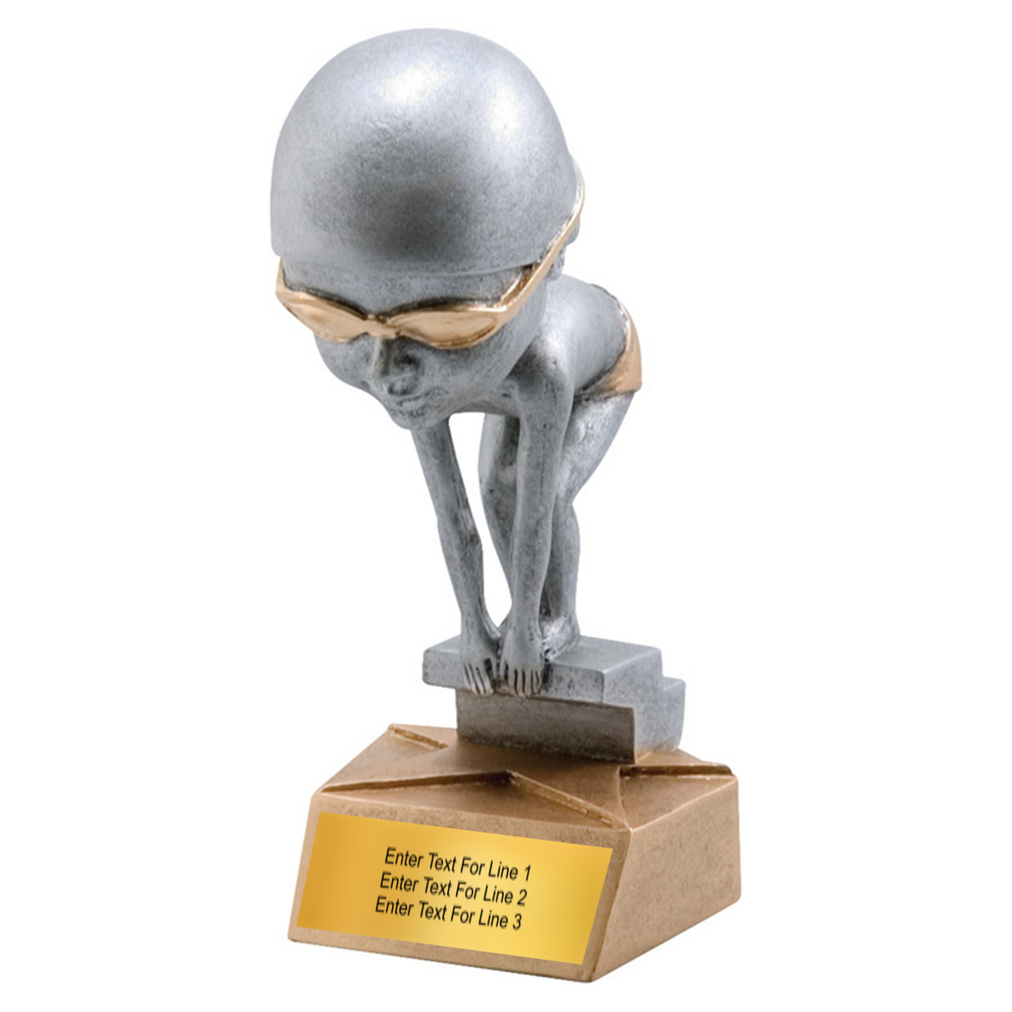 Swimming Trophy - 5.75" Swimming Bobble Head Resin Trophy - Male