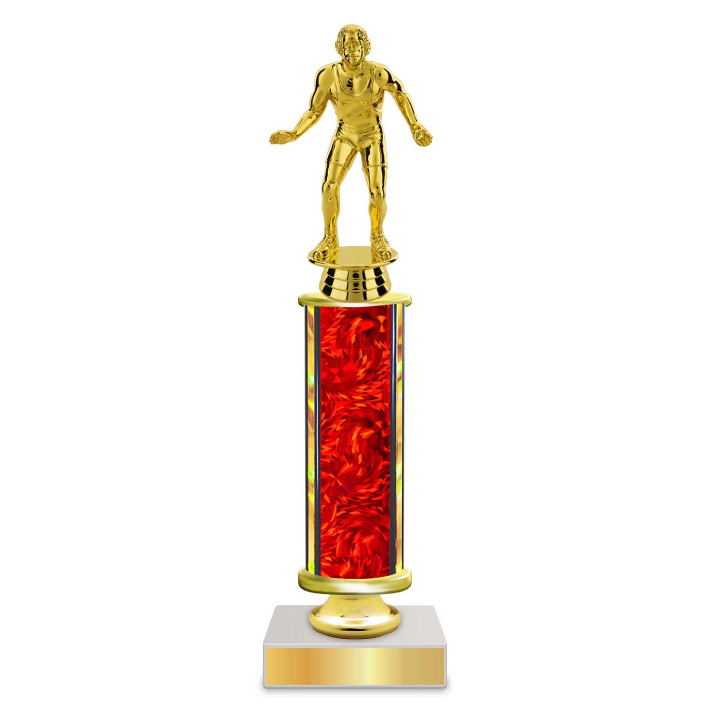 Personalized Wrestling Column Trophy / Award 9"–12" Custom Figurine & Plate