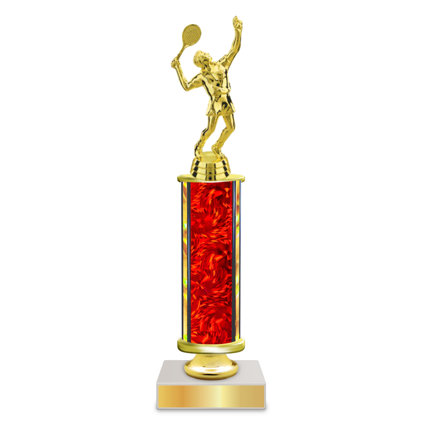 Personalized Tennis Column Trophy / Award 9"–12" Custom Figurine & Plate