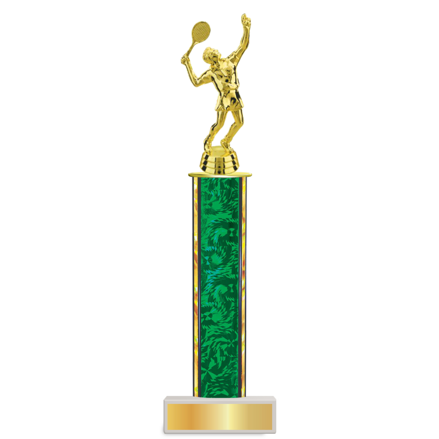 Personalized Tennis Column Trophy / Award 9 3/4"– 12 3/4" Custom Figurine & Plate