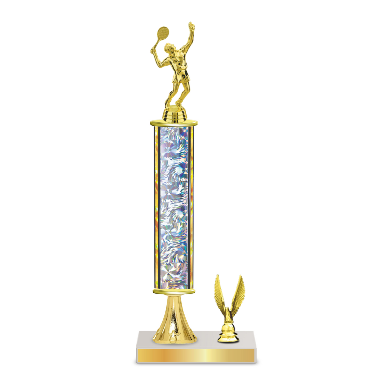 Personalized Tennis Column Trophy / Award 13"– 16" Custom Figurine & Plate