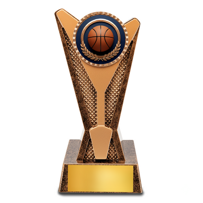 Rock Star Basketball Resin Trophy Award – 7.5" Personalized Antique Gold Trophy