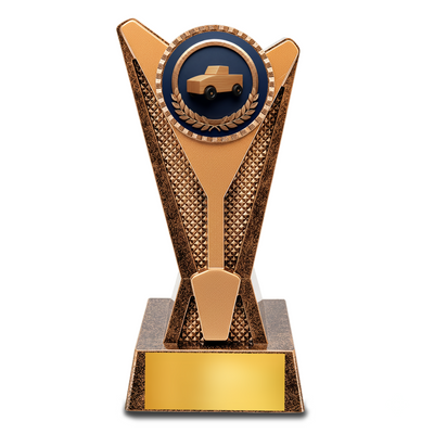 Rock Star Pinewood Derby Resin Trophy Award – 7.5" Personalized Antique Gold Trophy