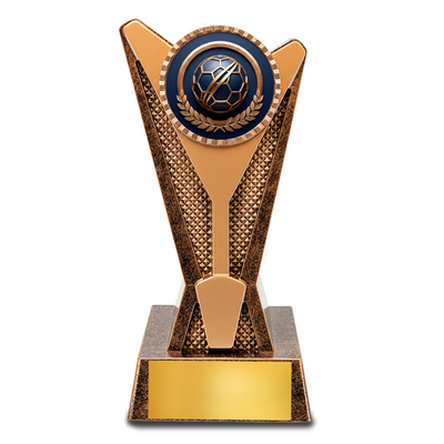 Rock Star Soccer Resin Trophy Award – 7.5" Personalized Antique Gold Trophy