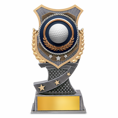 Golf Resin Shield Award 6"