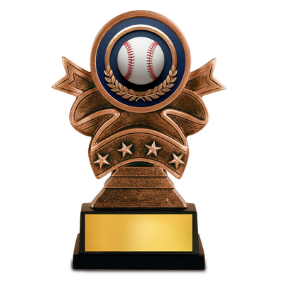 Baseball Ribbon Resin Trophy Award – 5.5" Personalized Champion Trophy