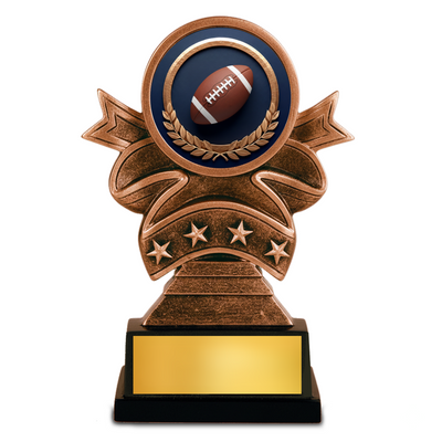 Football Ribbon Resin Trophy Award – 5.5" Personalized Champion Trophy