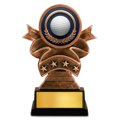 Golf Ribbon Resin Trophy Award – 5.5" Personalized Champion Trophy