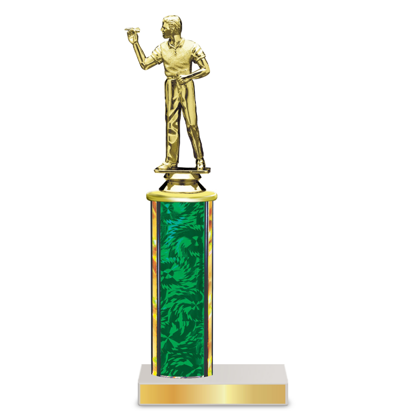 Personalized Dart Column Trophy / Award 10"– 13" Custom Figurines & Plate