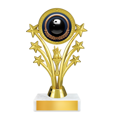 Bowling Shooting Star Resin Award – 6.75" Personalized Bright Gold Trophy