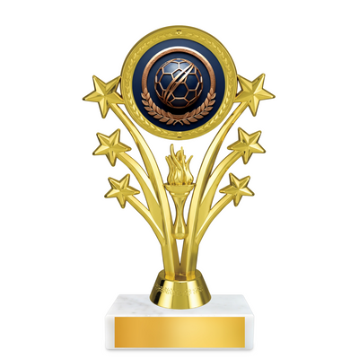 Soccer Shooting Star Resin Award – 6.75" Personalized Bright Gold Trophy