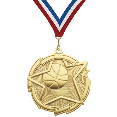 2-3/8" Basketball Star Medal
