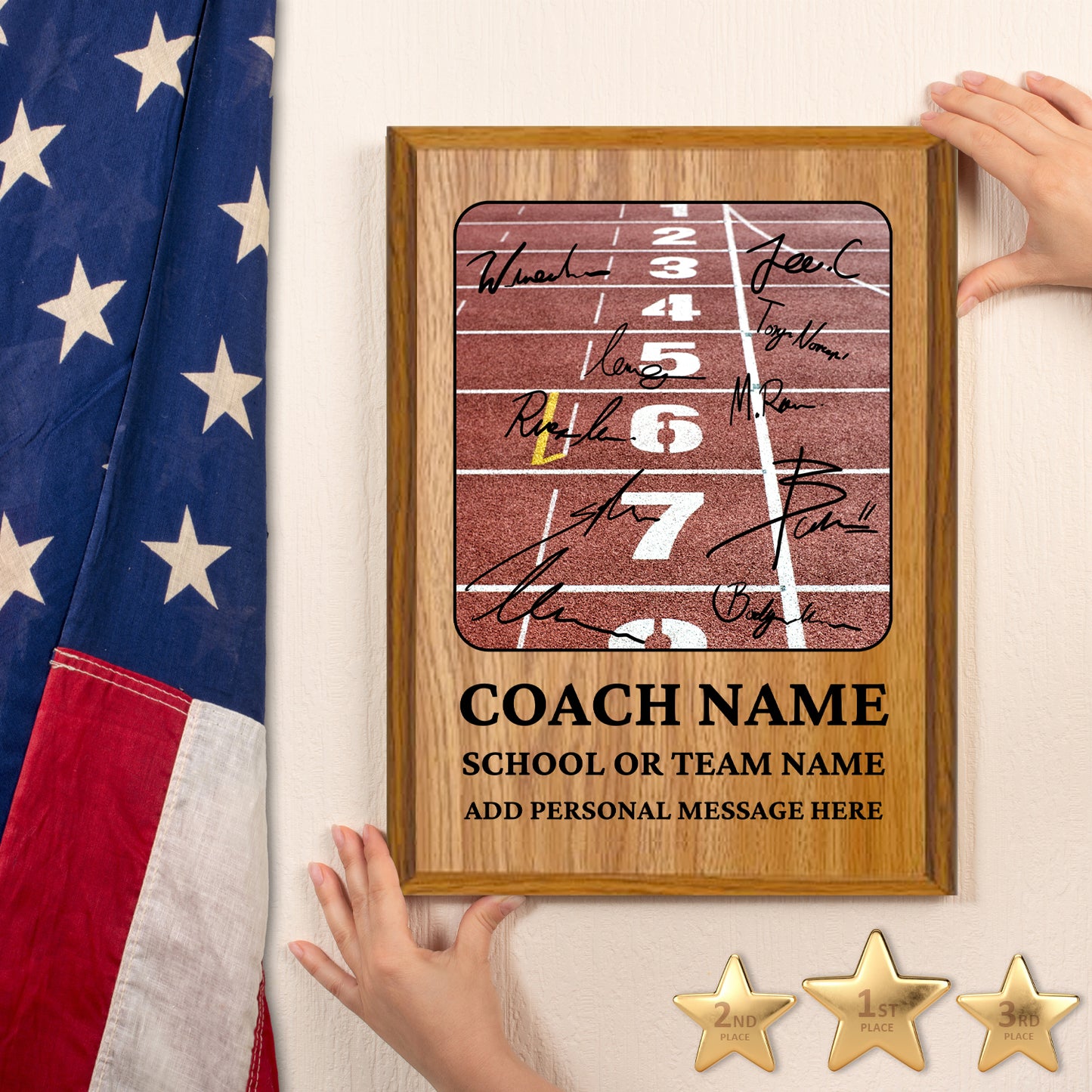 Personalized Track & Field Coach Appreciation Plaque – Team Signature Gift