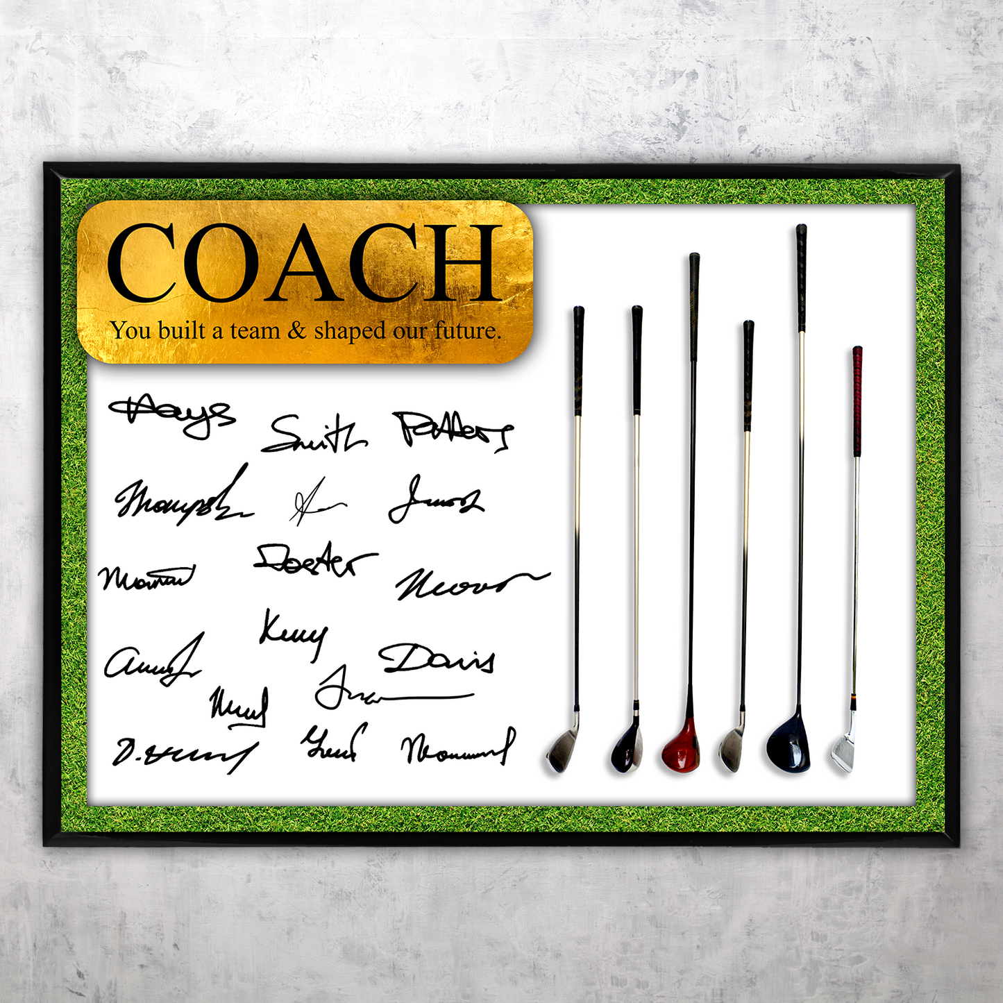 Golf Coach Signature Plaque 1 – Team Autograph Gift