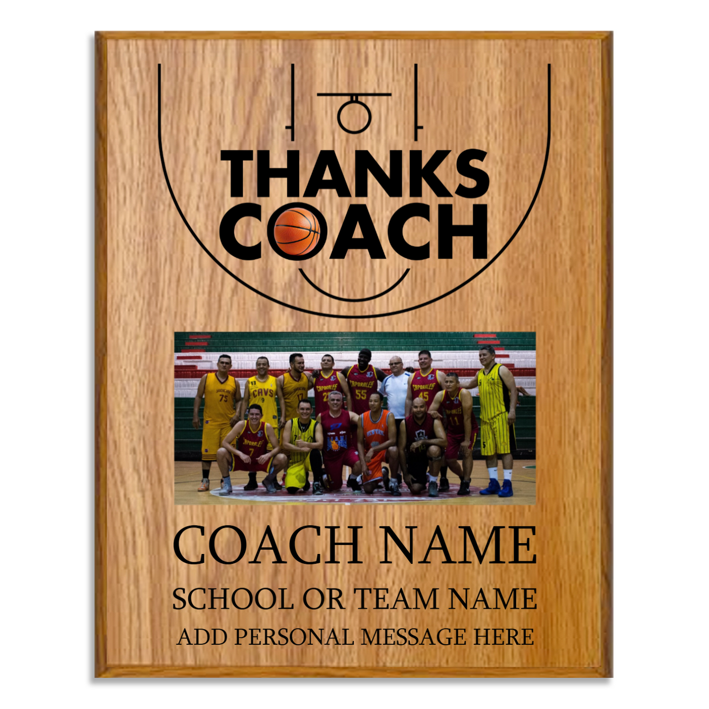 Basketball Coach Appreciation Plaque – Personalized Team Thank You Award